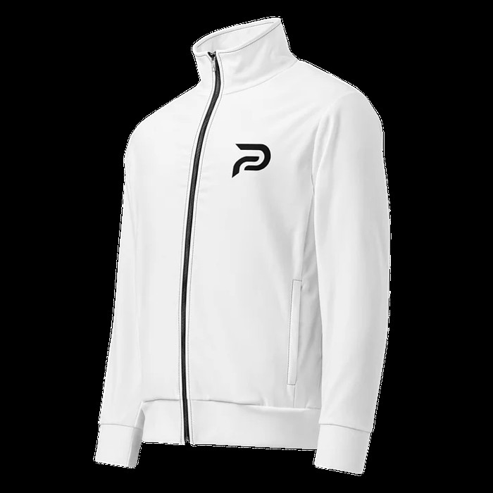 White PULSE full-zip jacket with black P logo